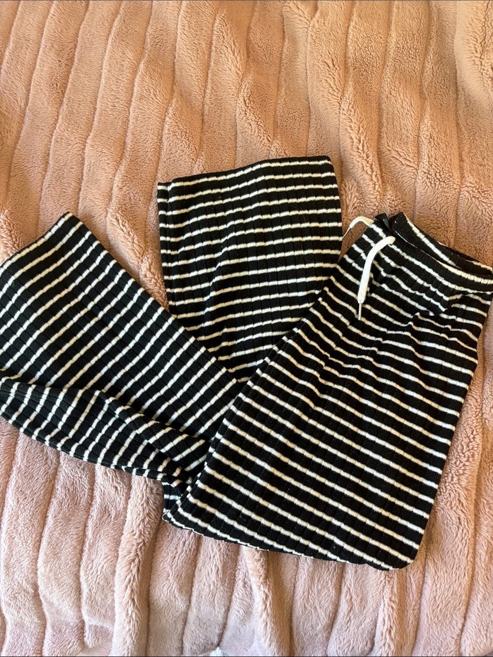Black & White Striped Knit Lounge Pants